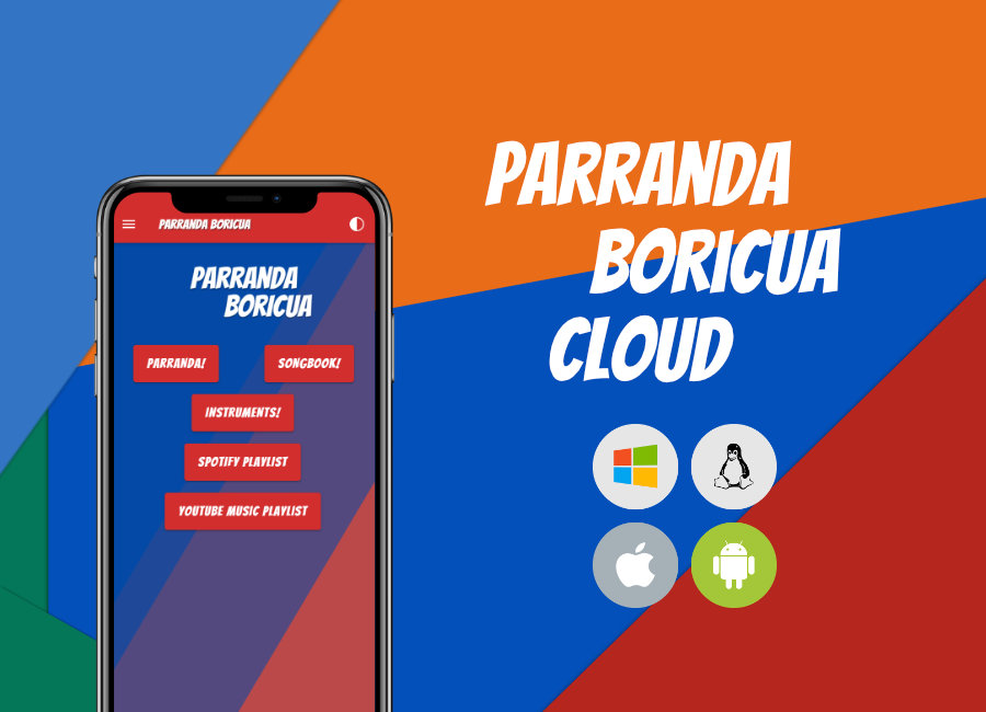 Parranda Boricua app with a songbook, instruments, and playlists for Puerto Rican Christmas celebrations